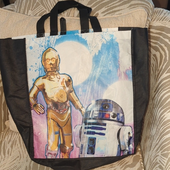 Star Wars Themed Black and Multicolor Tote Bag - Picture 1 of 4